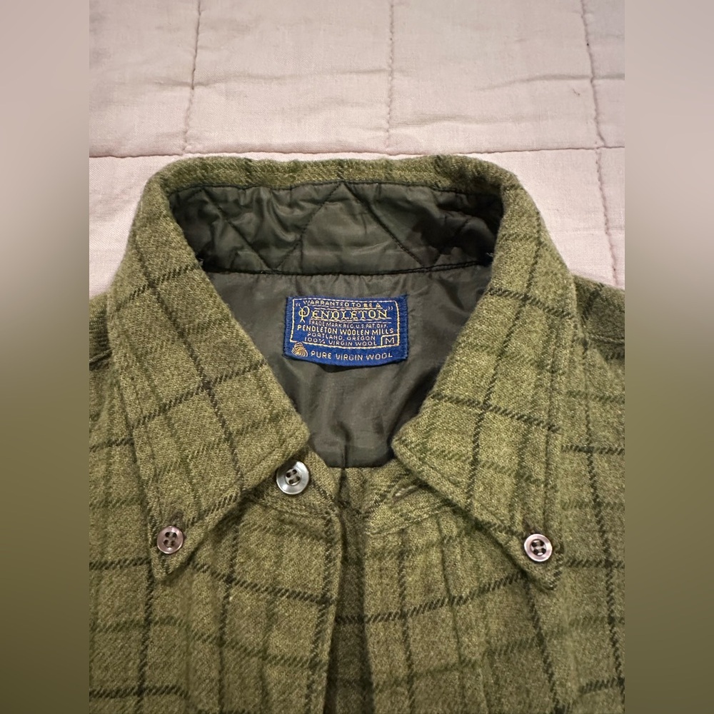 Pendleton Vibrant Olive Wool Button Down - image 1